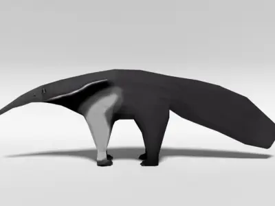 Low Poly Cartoon Giant Anteater Low-poly 3D model