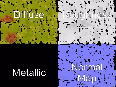 Vibrant Green Coral model pack Low-poly 3D model