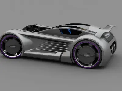 super car concept model rigged vehicle 3D model
