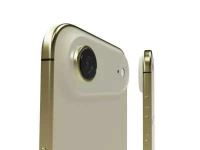 iPhone Air Shown in Light Gold Low-poly 3D model