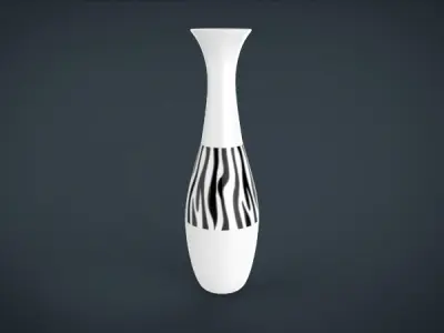 Pot vase with zebra stripes Free low-poly 3D model