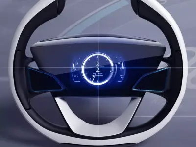 Car steering 3D model