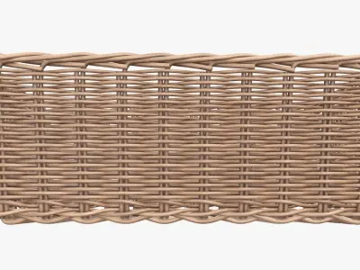 Wicker basket rectangular 01 light brown 3D model