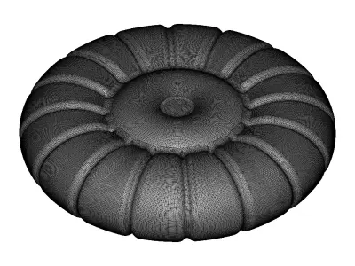 Exquisite Round Pillow 3D print model