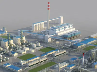 chemical plant 3D model