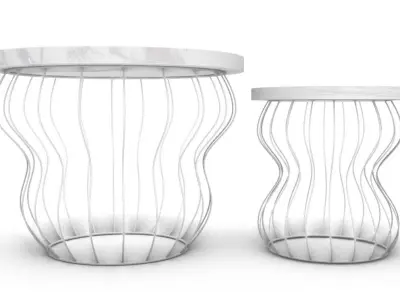Marble Coffee Table Set Free 3D model