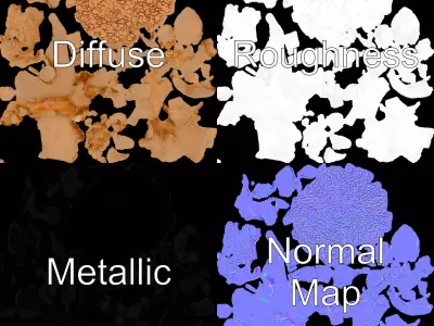 Sandstone Rubble model pack Low-poly 3D model