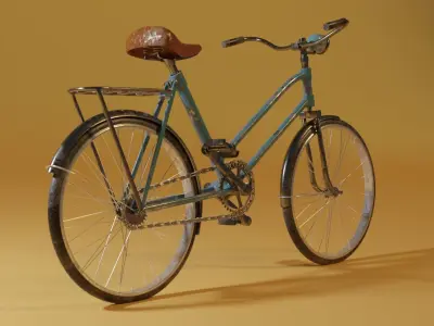 Old blue bike Free 3D model