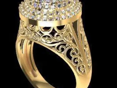 Diamond Circle Rings Texture 3D print model 3D 3D print model