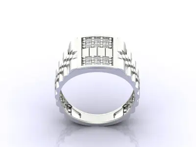 Print Ready STL 3DM  Gents Rings Diamond Men Ring  3D print model 214