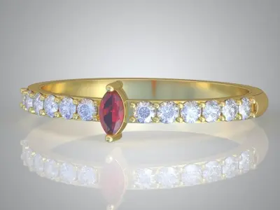 Diamond ring 0478 3D printable model Free 3D print model