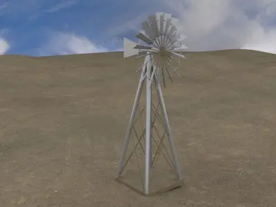 Animated wind pump Free 3D model