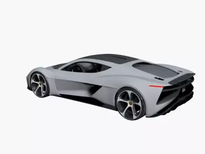 Brandless Super Car Futuristic High Performance Sports Vehicle 3D model