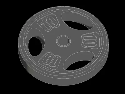 10kg Round Bumper Plate Weightlifting Free 3D model