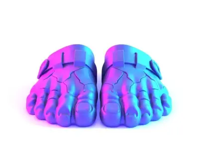 Green Hulk Foot Clogs shoes Props Second Life toy 3D print model