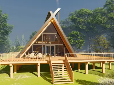 A FRAME HOUSE 3D model