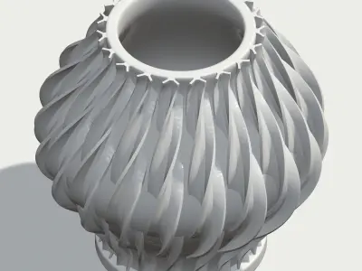 V 3   Flower vase 3D print model