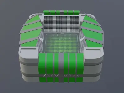 Football Stadium - Green Low-poly 3D model