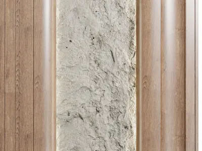 Vertical plant and moss garden wall wooden garden 112  3D model