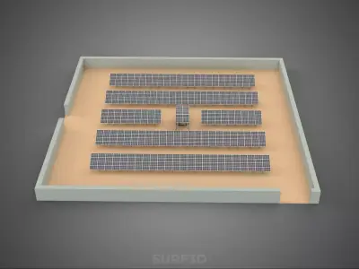 SOLAR PANEL POWER LAYOUT SITE INFRASTRUCTURE ENERGY PHOTOVOLTAIC 3D model