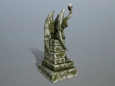 statue 2 of angel Low-poly 3D model