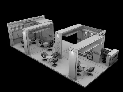  Booth Exhibition Stand a517a  3D model