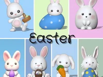 Easter bunny egg 3D Model Collection