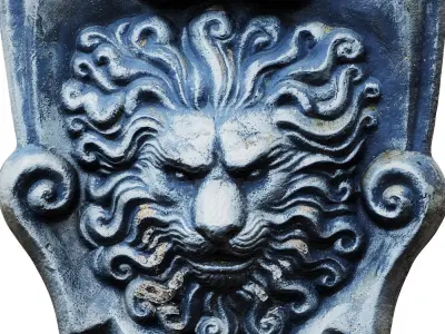 Lion Head Bas-Relief 2 3D model