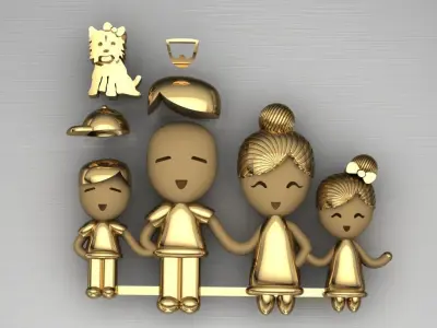 Family pendant 3D print model