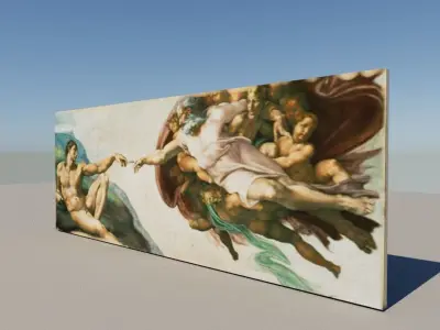 Greek wall Low-poly 3D model