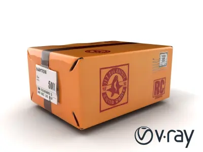Express Parcel Box Vintage model pack Low-poly 3D model