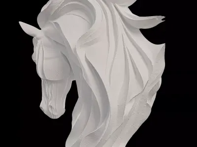 Abstract Horse Head Statue 3D model