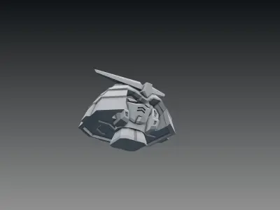 Nether Gundam Head Free 3D print model