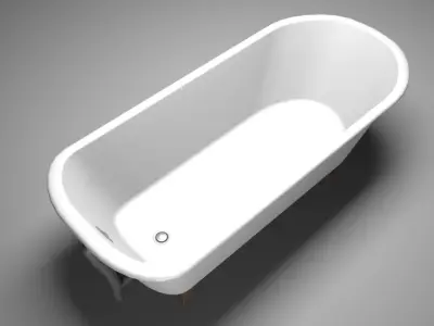 White bath model Free low-poly 3D model