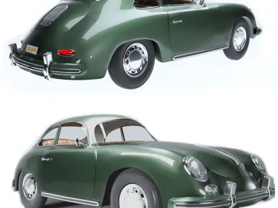 Porsche 356 A Low-poly 3D model