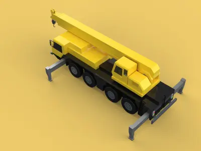 MOUNTED TELESCOPIC MOBILE CRANE CRAWLER LIFTING TRUCK GANTRY CAR 3D model