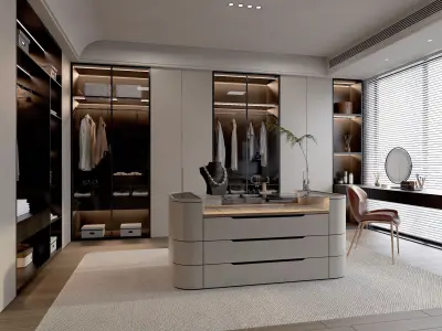 Luxury Wardrobe Cloakroom Dressing room 3D model