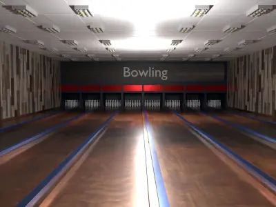 Bowling Alley Low-poly 3D model