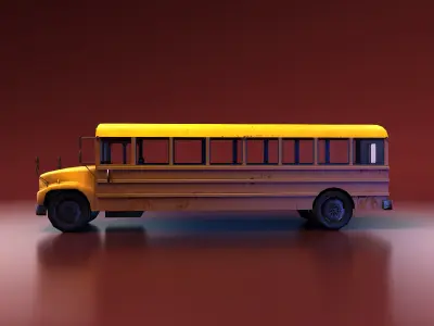 School Bus Low-poly 3D model
