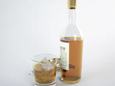 Talisker whiskey cigarette ice decor 3D model