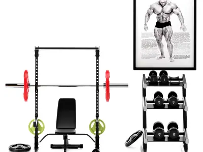 Gym-Tools-Fitness-Body-Building-Set-14 3D model