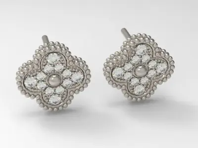 Diamond clover earring nice design 3D print model