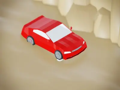 Lowpoly car with looping animation 3D model