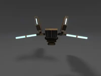 HWK-290 spaceship with two lights Free low-poly 3D model
