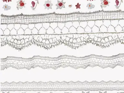 3 flowers Lace Borders and Trims Materials Textures Texture