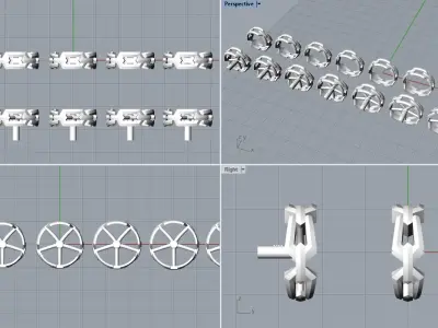 Wedding Chains ring all sizes R50 3D print model
