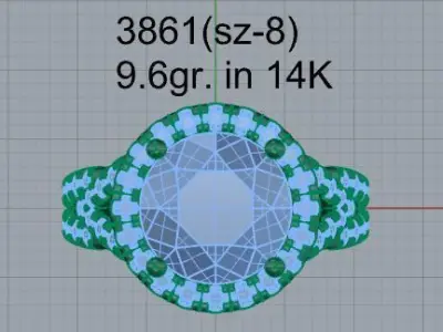 Round Halo Twisted Ring 3861 3D print model