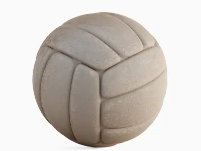 Old Leather Volleyball Ball Set 3D model