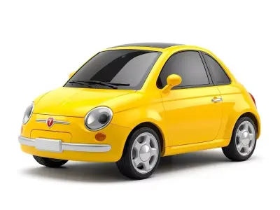 Yellow Cartoon School Bus 3D Model Low-poly 3D model