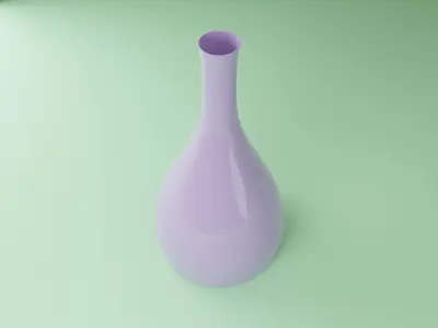 Set of 3 decorative vases in pastel colors 3D model